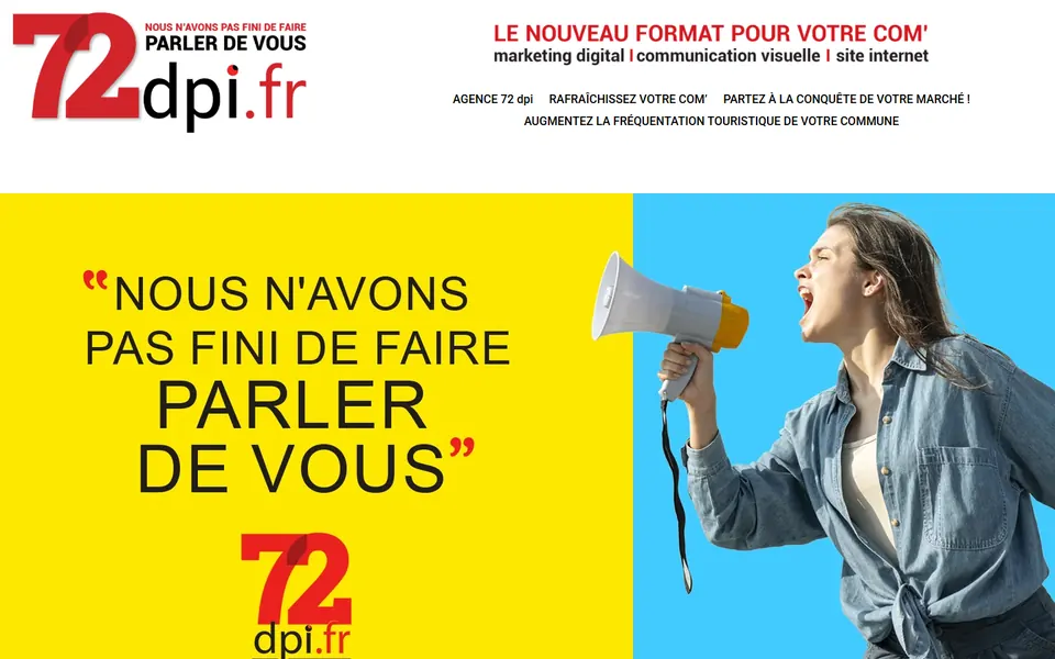 Page d’accueil du site de 72 dpi