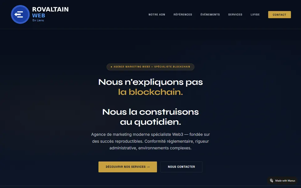 Page d’accueil du site de En Liens ! Rovaltain Web