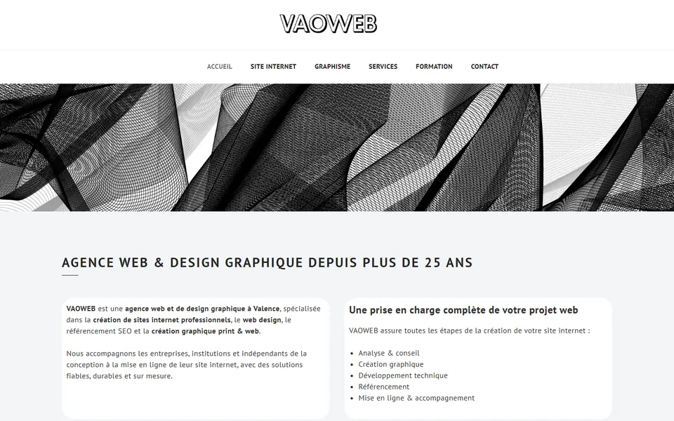 Page d’accueil du site de Vaoweb