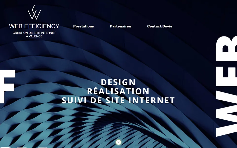 Page d’accueil du site de Web Efficiency